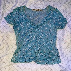 Cute floral tie up shirt